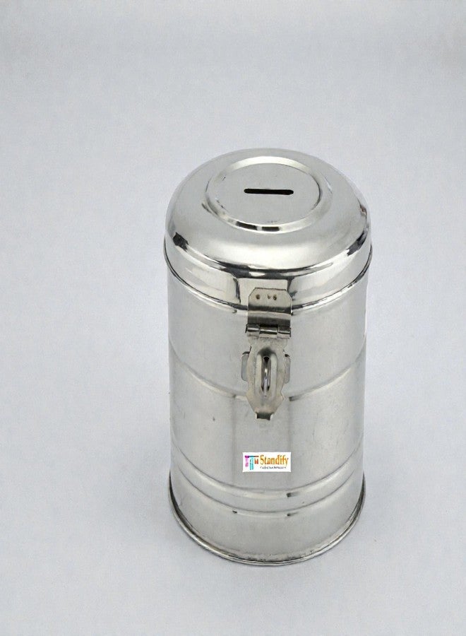 Standify® 1500ML Big Money Bank_A Stainless Steel Money Box Heavy Duty Bachat Gulak for Kids & Adults Unbreakable Piggy Bank. - Image 3